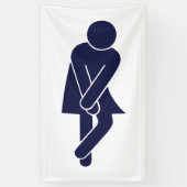 Funny Women's Restroom Sign Spandoek (Verticaal)