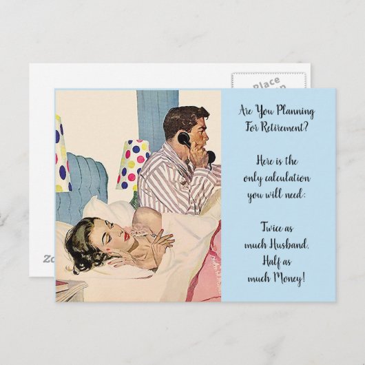 Funny Womens Retirement Plan tweemaal zo veel als  Briefkaart (Voorkant / Achterkant)
