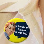 Funny Womens  Rosie de Riveter Doofheid Ronde Button 5,7 Cm