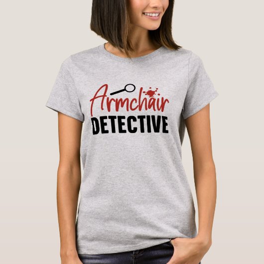 Funny Women's True Crime Armstoel rechercheur T-shirt (Voorkant)