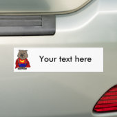 Funny Wonder Wombat Superheld Cartoon Art Bumpersticker (Op auto)