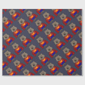 Funny Wonder Wombat Superheld Cartoon Art Cadeaupapier (Vlak)