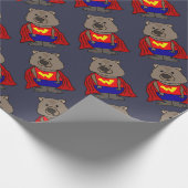 Funny Wonder Wombat Superheld Cartoon Art Cadeaupapier (Hoek)