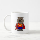 Funny Wonder Wombat Superheld Cartoon Art Koffiemok (Links)