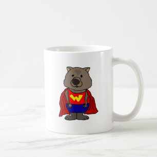 Funny Wonder Wombat Superheld Cartoon Art Koffiemok