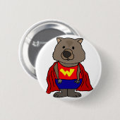 Funny Wonder Wombat Superheld Cartoon Art Ronde Button 5,7 Cm (Voorkant /achterkant)