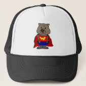 Funny Wonder Wombat Superheld Cartoon Art Trucker Pet (Voorkant)