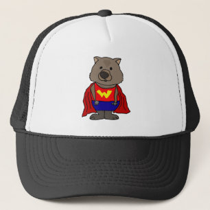 Funny Wonder Wombat Superheld Cartoon Art Trucker Pet