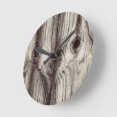 Funny Wood Grain Pattern Ronde Klok (Hoek)
