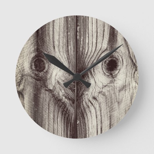 Funny Wood Grain Pattern Ronde Klok (Voorkant)