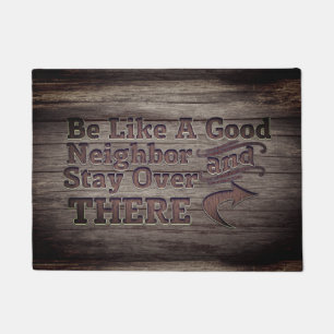 Funny Wood Primitive Aged Country Nosy Deurmat