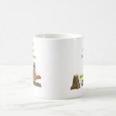 Funny Wood Turning Beaver and Grasshopper Cartoon Koffiemok (Center)