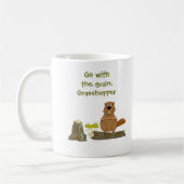 Funny Wood Turning Beaver and Grasshopper Cartoon Koffiemok (Links)