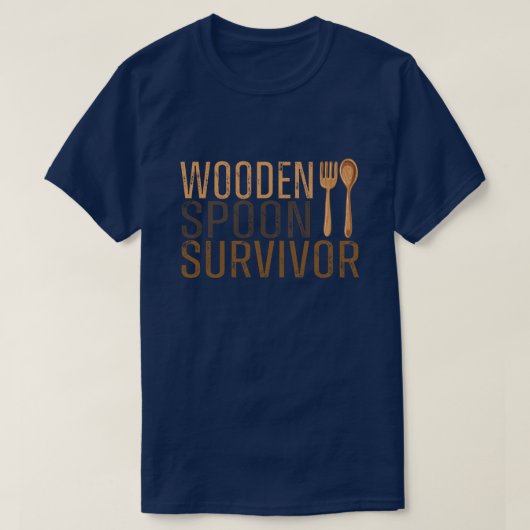 Funny Wooden Spoon Survivor  Retro Humor T-shirt (Design voorkant)