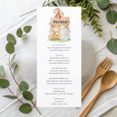 Funny Woodland Animals Baby Showe Party Menu