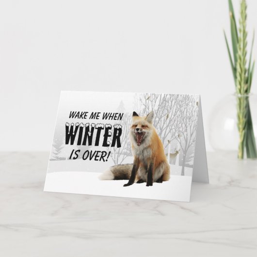 Funny Woodland Fox tired van Winter Kold goed krij Kaart (Voorkant)