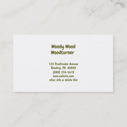 Funny Woodturner Cartoon Lathe Dit is hoe ik Roll Visitekaartje (Achterkant)