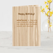 Funny Woodturner Definition Woodturn Birthday Kaart (Gele Bloem)