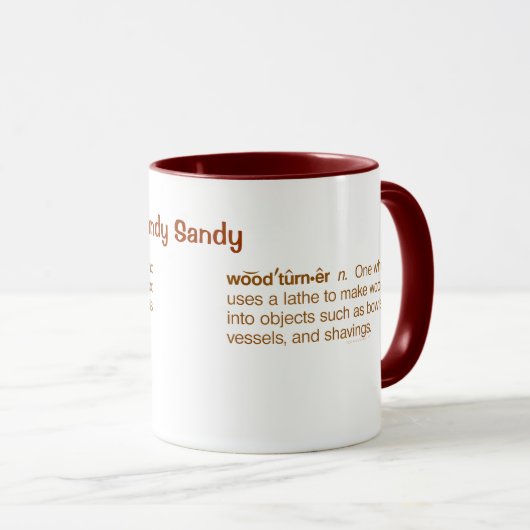Funny Woodturner Definition Woodturn Custom Mok (Voorkant rechts)