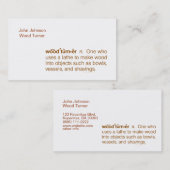 Funny Woodturner Visitekaartjes Sjabloon (Voorkant / Achterkant)