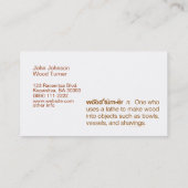 Funny Woodturner Visitekaartjes Sjabloon (Achterkant)