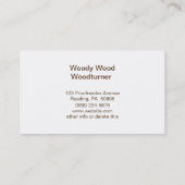 Funny Woodturner Woodplayer Handyman Carpenter Visitekaartje (Achterkant)