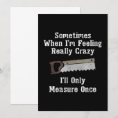 Funny Woodworkers Carpenter Gift Aankondiging (Voorkant / Achterkant)