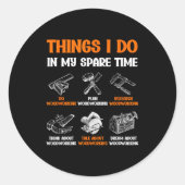 Funny Woodworking Things I Do In My Spare Time  Ronde Sticker (Voorkant)