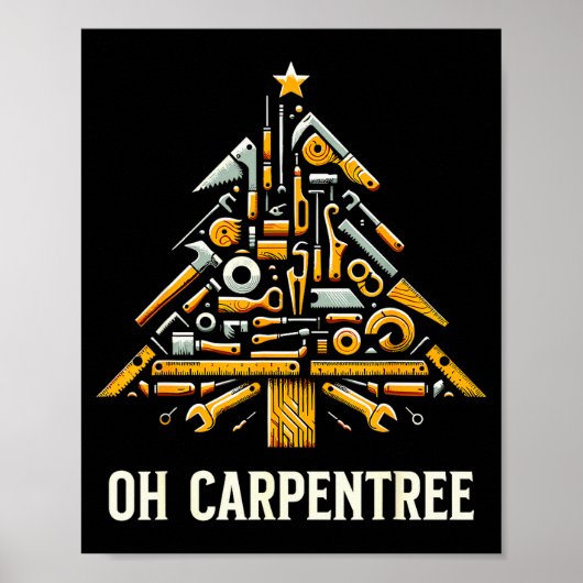 Funny Woodworking Woodworker Carpentry Christmas T Poster (Voorkant)