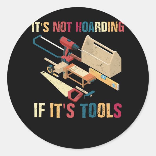 Funny Woodworktools Art Carpenter Wood Ronde Sticker (Voorkant)