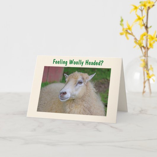 Funny Wooly Sheep krijgt het goed Kaart (Gele Bloem)