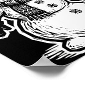 Funny Woout Snowman Winter Holiday Christmas Snowf Poster (Hoek)