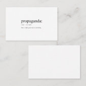 Funny Word Definitions: Propaganda Visitekaartje (Voorkant / Achterkant)