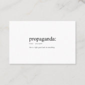 Funny Word Definitions: Propaganda Visitekaartje (Voorkant)