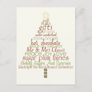 Funny Word kerstwieken Briefkaart