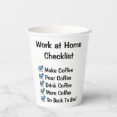 Funny Work at Home Checklist Papieren Bekers (Achterkant)