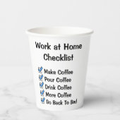 Funny Work at Home Checklist Papieren Bekers (Voorkant)
