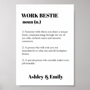 Funny Work Bestie Afbeelding Gift Hilarious Co-med Poster