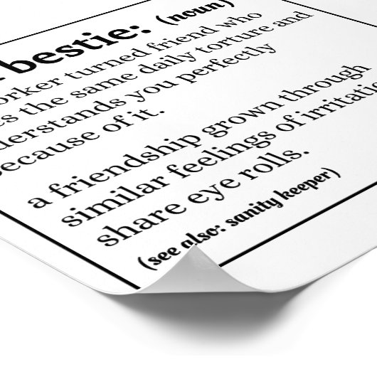 Funny Work Bestie Poster (Hoek)