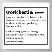 Funny Work Bestie Poster (Voorkant)