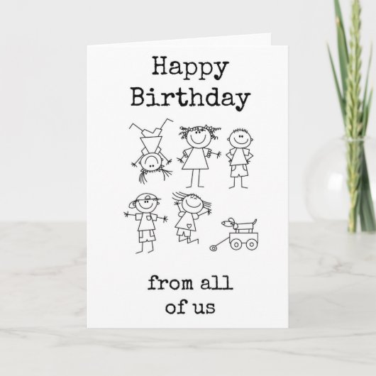 Funny Work Birthday Kaart, van ons allemaal Kaart (Voorkant)