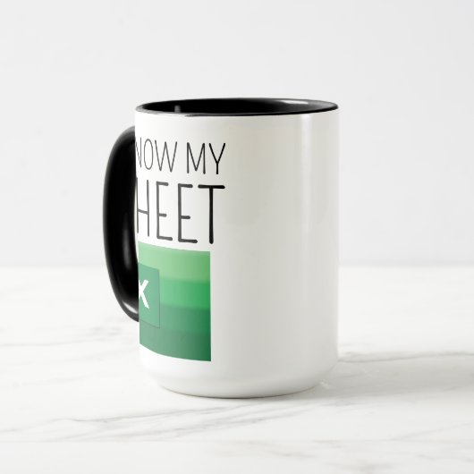 Funny Work Colleague Spreadsheet Gift Coffee Mug, Mok (Voorkant links)