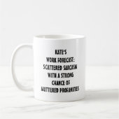 Funny Work Forecast Mug | Editable Text Koffiemok (Links)