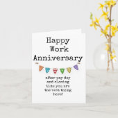 Funny Work Jubileum Kaart voor collega of baas (Gele Bloem)