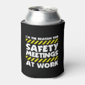 Funny Work Meme - Safety Meetings Funny Co-Worker Blikjeskoeler (Blikje Voorkant)