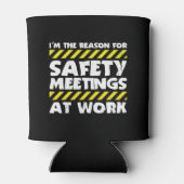 Funny Work Meme - Safety Meetings Funny Co-Worker Blikjeskoeler (Achterkant)