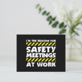 Funny Work Meme - Safety Meetings Funny Co-Worker Briefkaart (Staand voorkant)