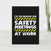 Funny Work Meme - Safety Meetings Funny Co-Worker Kaart (Voorkant)