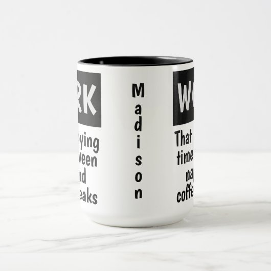 Funny WORK, mokken met eigen naam (Midden)