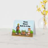 Funny Work Zone Awareness Week Wenskaart Kaart (Gele Bloem)